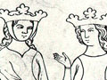 Solomon, King David and Bethsabe, Eesky Krumlov, early 14th century